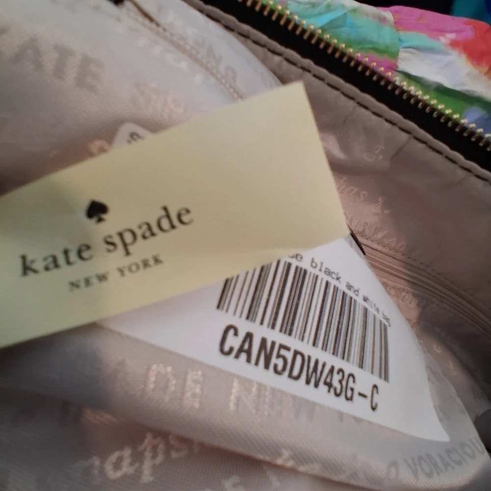 Kate Spade Large Cobble Hill Black Mylie Straw Raffia Hobo Bag NWOT